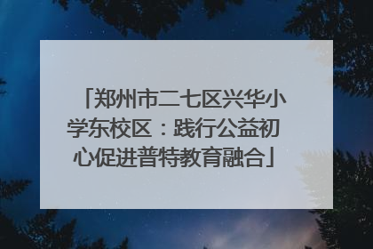 郑州市二七区兴华小学东校区：践行公益初心促进普特教育融合